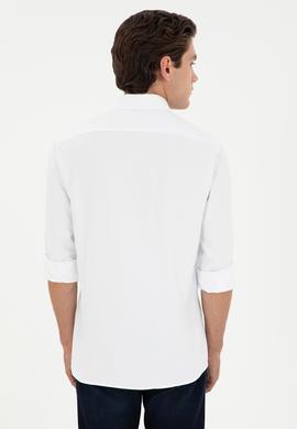 Erkek Beyaz Uzun Kollu Basic Gömlek - 50295897021