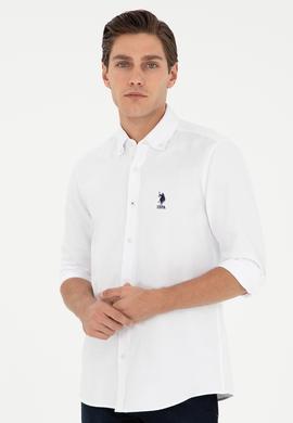 Erkek Beyaz Uzun Kollu Basic Gömlek - 50295897021