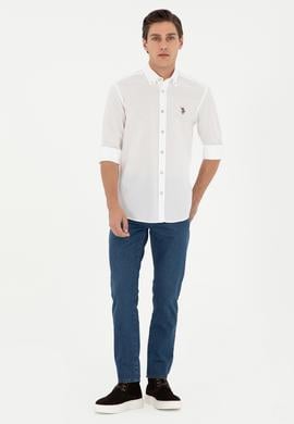 Erkek Beyaz Uzun Kollu Basic Gömlek - 50295675016