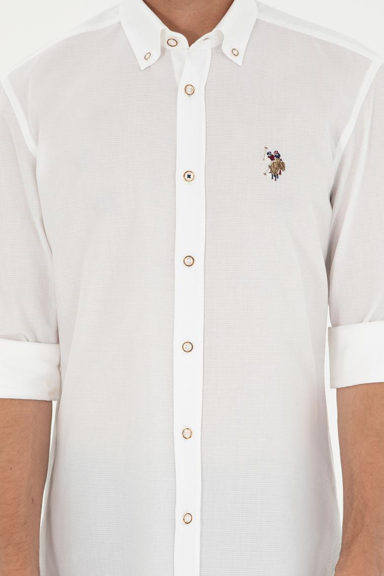 Erkek Beyaz Uzun Kollu Basic Gömlek - 50295675016