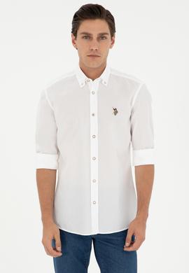 Erkek Beyaz Uzun Kollu Basic Gömlek - 50295675016