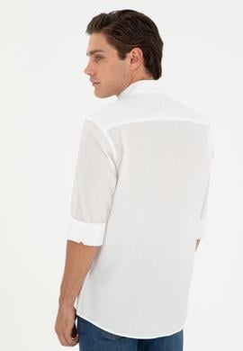 Erkek Beyaz Uzun Kollu Basic Gömlek - 50295675016