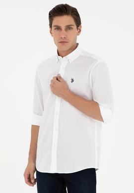 Erkek Beyaz Uzun Kollu Basic Gömlek - 50293949017