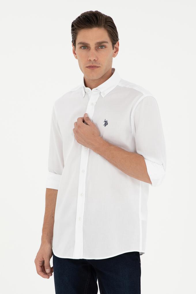 Erkek Beyaz Uzun Kollu Basic Gömlek