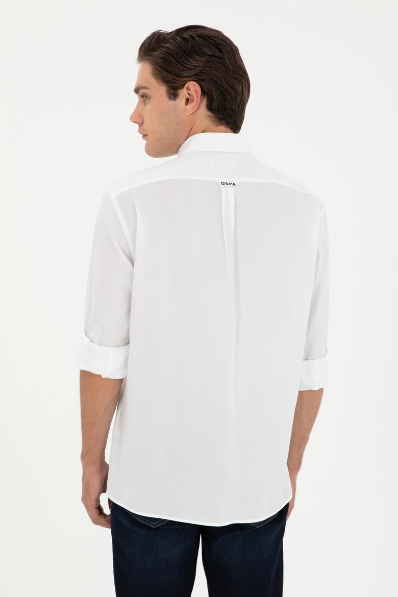Erkek Beyaz Uzun Kollu Basic Gömlek - 50293949017