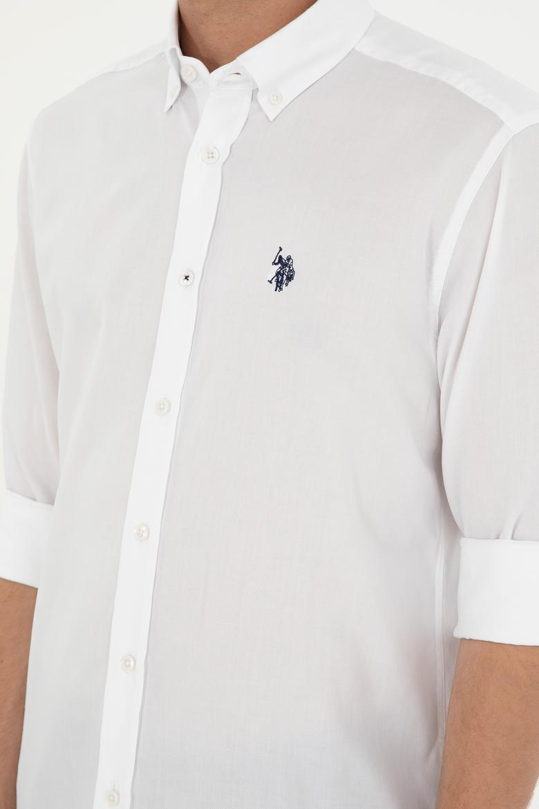 Erkek Beyaz Uzun Kollu Basic Gömlek - 50293949017