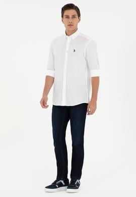 Erkek Beyaz Uzun Kollu Basic Gömlek - 50293949017