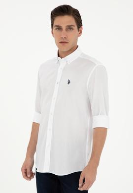 Erkek Beyaz Uzun Kollu Basic Gömlek - 50293949017