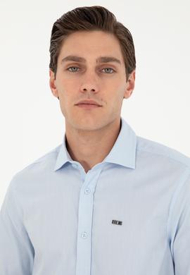 Erkek Açık Mavi Uzun Kollu Basic Gömlek - 50293948007
