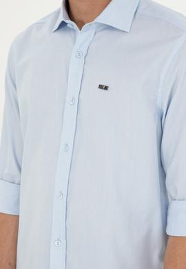 Erkek Açık Mavi Uzun Kollu Basic Gömlek - 50293948007