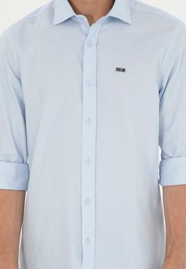 Erkek Açık Mavi Uzun Kollu Basic Gömlek - 50293948007