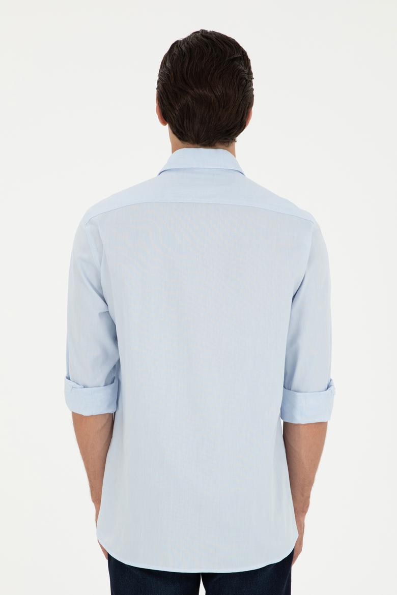 Erkek Açık Mavi Uzun Kollu Basic Gömlek - 50293948007