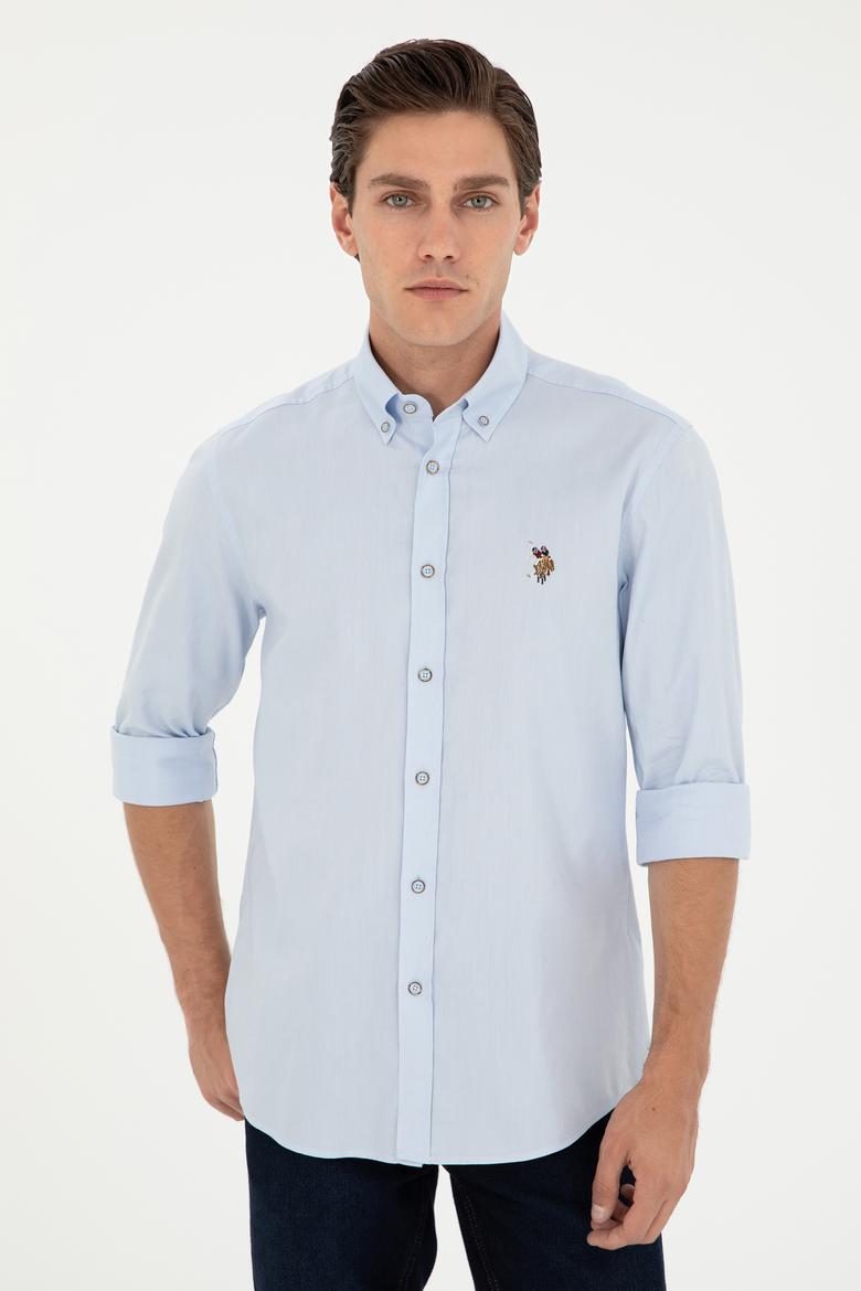 Erkek Açık Mavi Uzun Kollu Basic Gömlek - 50297320007