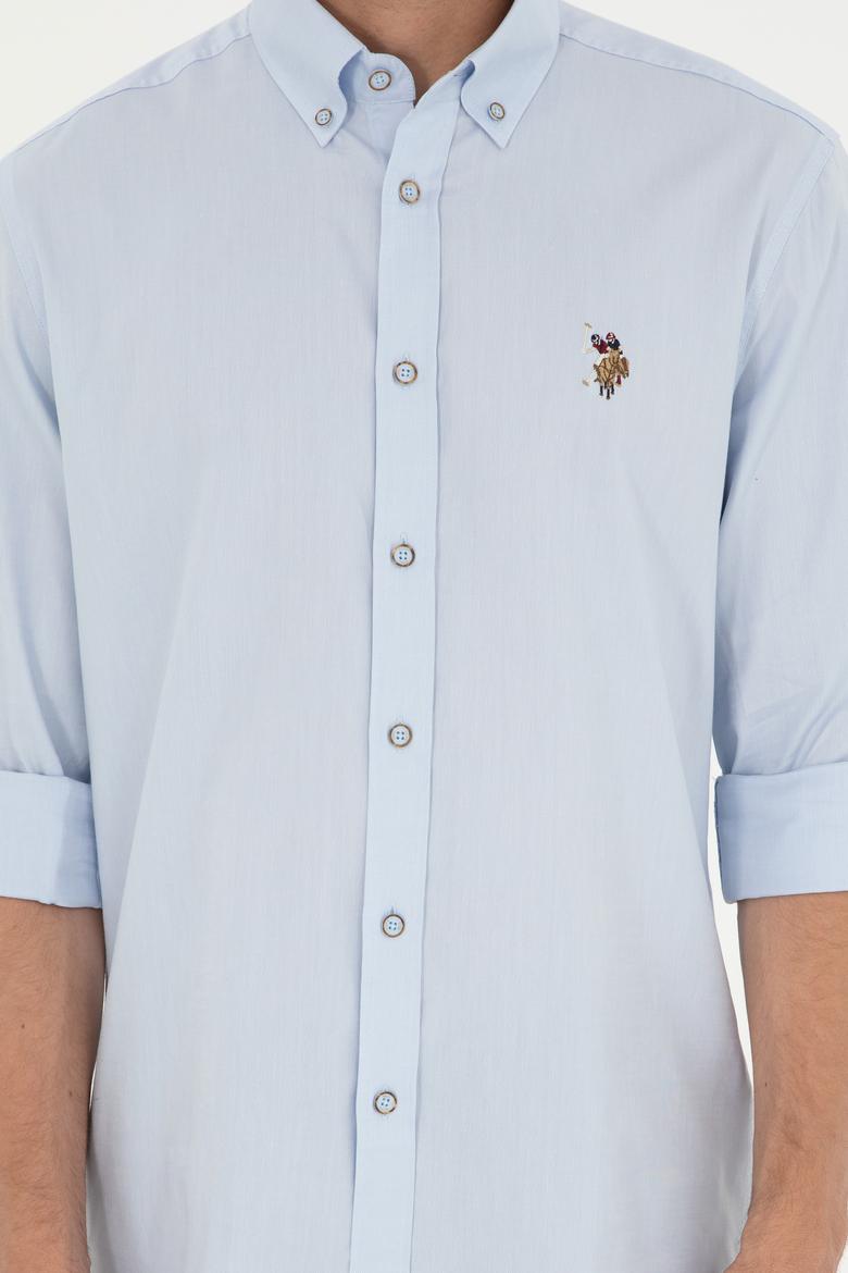 Erkek Açık Mavi Uzun Kollu Basic Gömlek - 50297320007