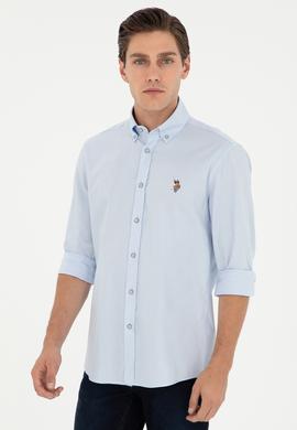 Erkek Açık Mavi Uzun Kollu Basic Gömlek - 50297320007