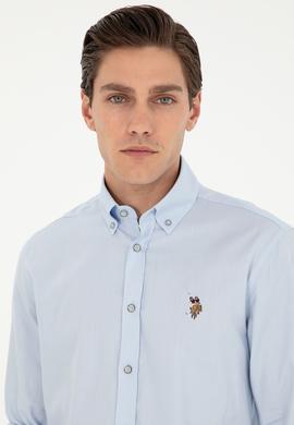 Erkek Açık Mavi Uzun Kollu Basic Gömlek - 50297320007