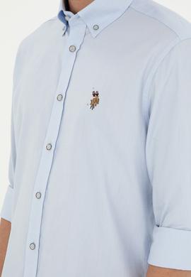 Erkek Açık Mavi Uzun Kollu Basic Gömlek - 50297320007