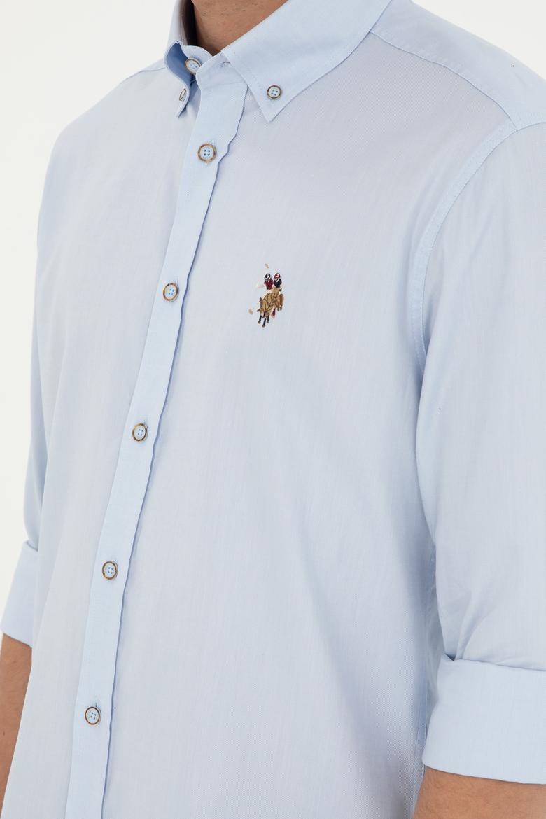 Erkek Açık Mavi Uzun Kollu Basic Gömlek - 50297320007