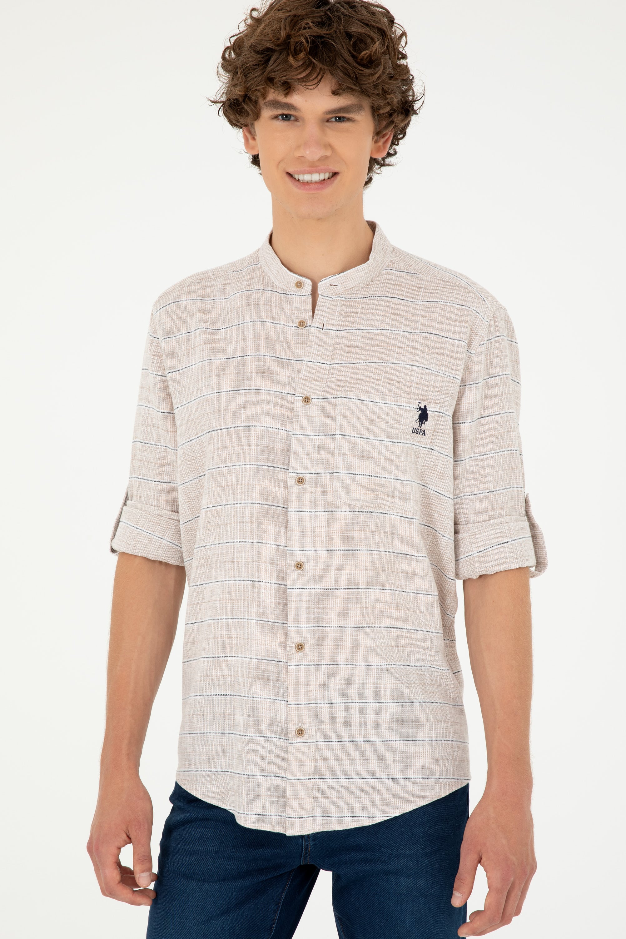 Erkek Taş Uzun Kollu Gömlek - Image 3