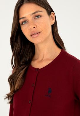 Kadın Bordo Basic Triko Hırka - 50293537015