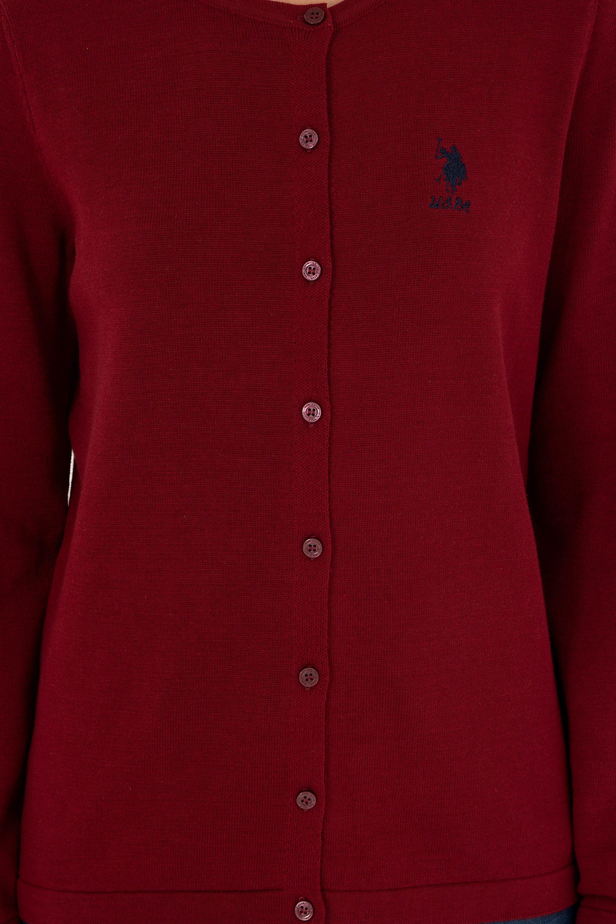 Kadın Bordo Basic Triko Hırka - Image 6