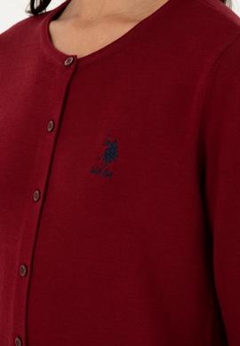 Kadın Bordo Basic Triko Hırka - 50293537015