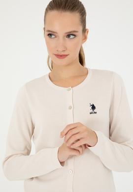 Kadın Krem Basic Triko Hırka - 50293537026