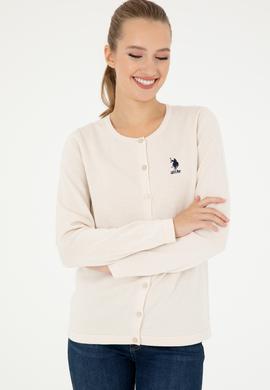 Kadın Krem Basic Triko Hırka - 50293537026