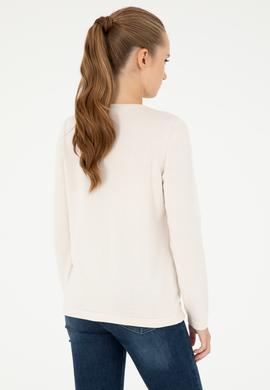 Kadın Krem Basic Triko Hırka - 50293537026