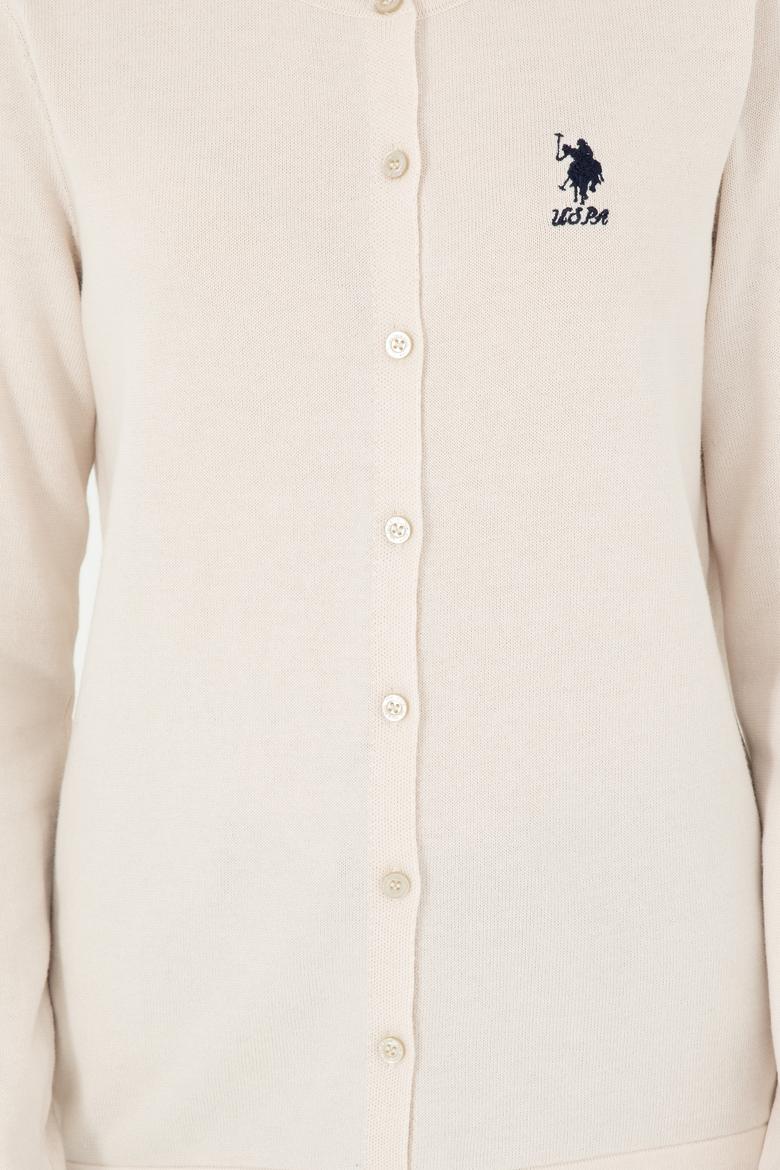 Kadın Krem Basic Triko Hırka - 50293537026