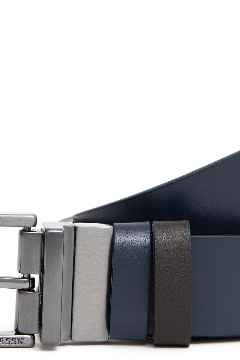 Erkek Çift Taraflı Lacivert Kemer - 50294699010
