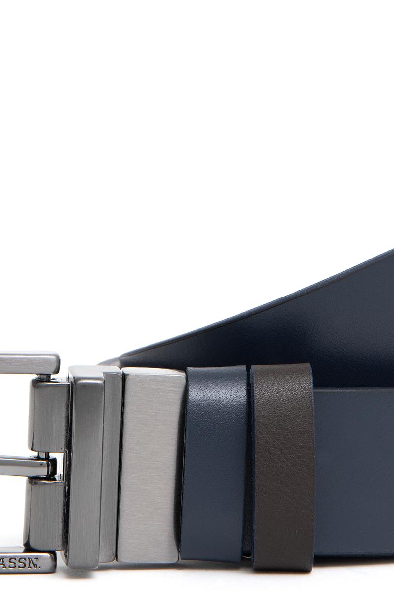 Erkek Çift Taraflı Lacivert Kemer