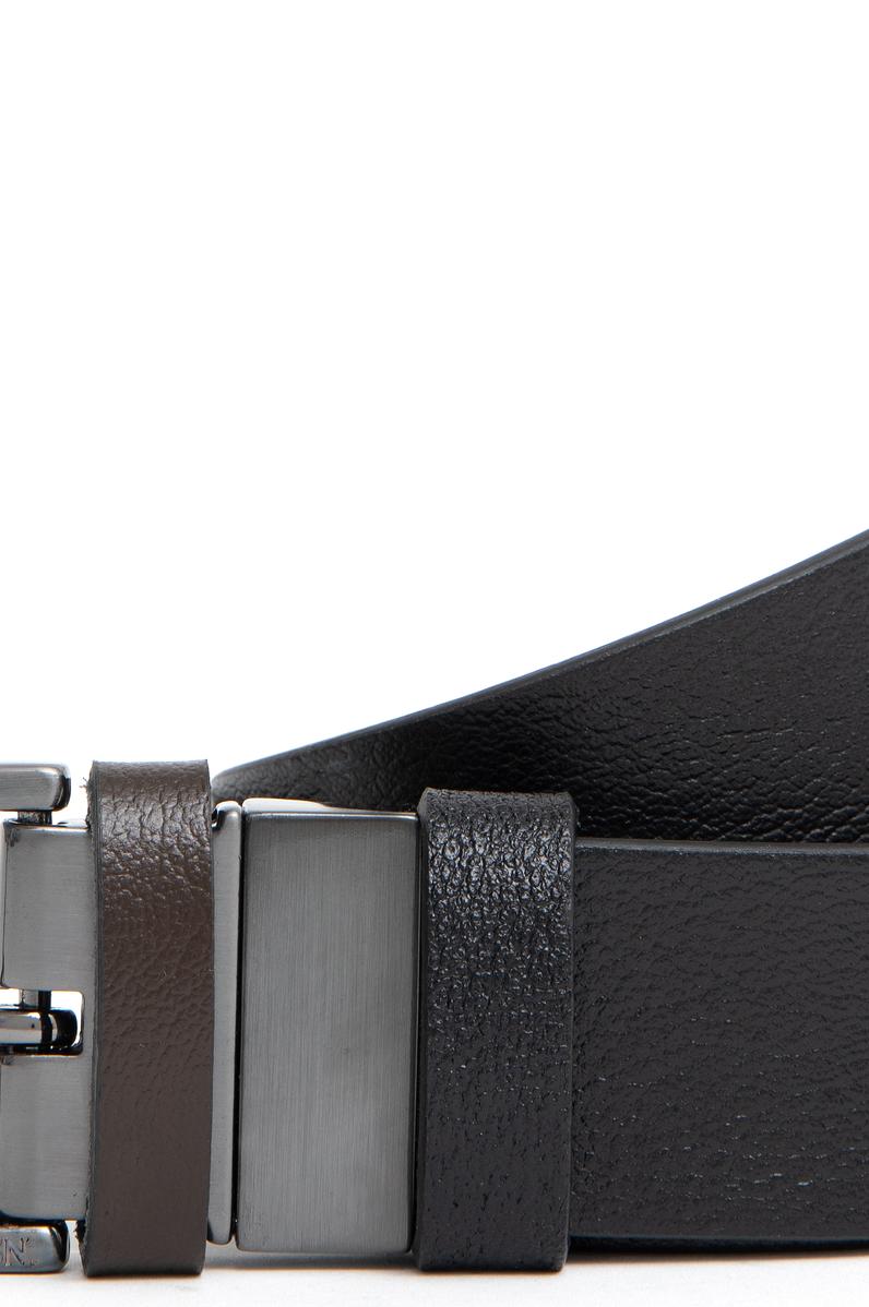 Erkek Çift Taraflı Siyah Kemer