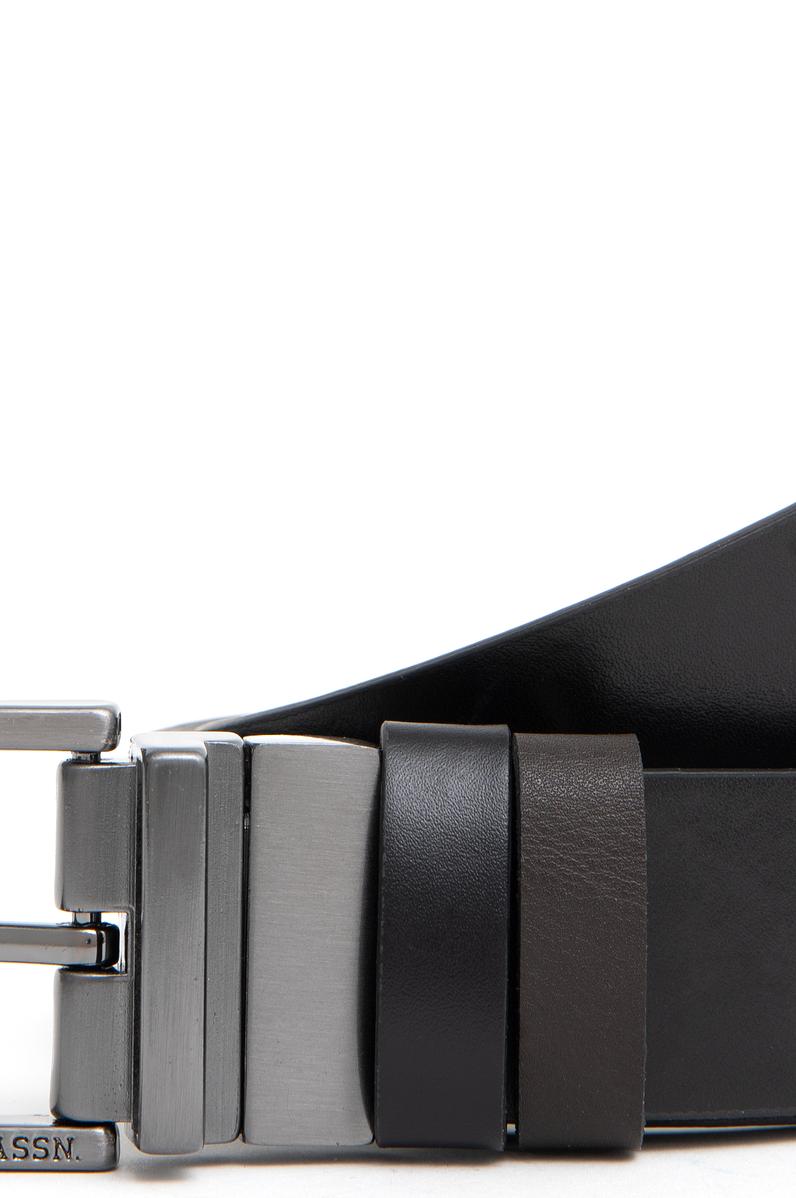 Erkek Çift Taraflı Siyah Kemer