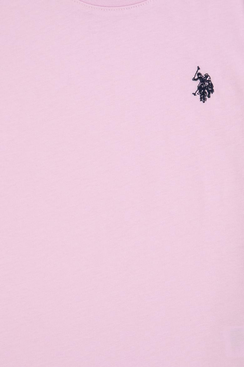 Erkek Çocuk Pembe Basic Bisiklet Yaka Tişört - 50279612098