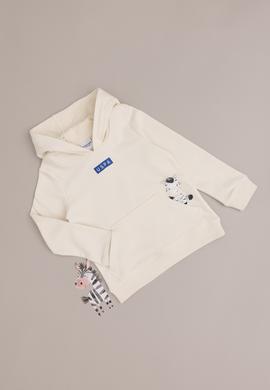 Erkek Çocuk Krem Kapüşonlu Sweatshirt - 50293515039