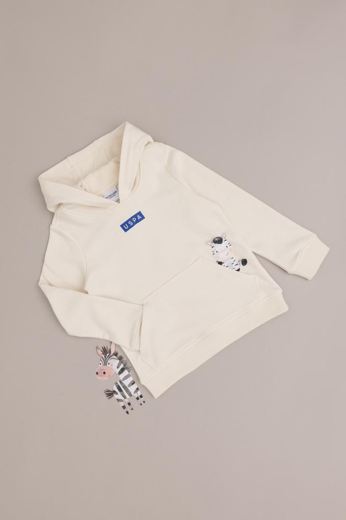 Erkek Çocuk Krem Kapüşonlu Sweatshirt