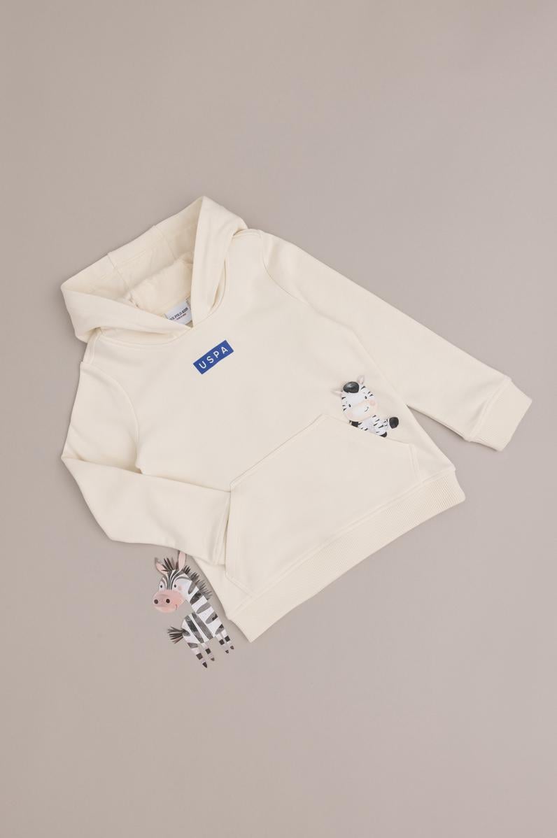 Erkek Çocuk Krem Kapüşonlu Sweatshirt