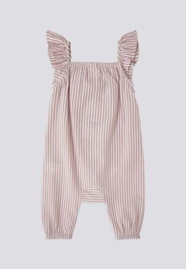 Kız Bebek Pembe Çizgili Salopet 2'li Takım - 50303671007
