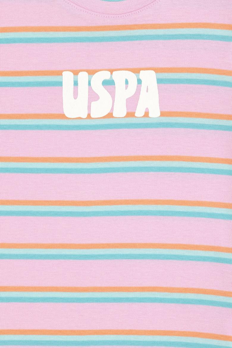 Kız Çocuk Neon Pembe Bisiklet Yaka Basic Tişört - 50294737027