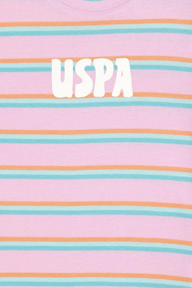 Kız Çocuk Neon Pembe Bisiklet Yaka Basic Tişört