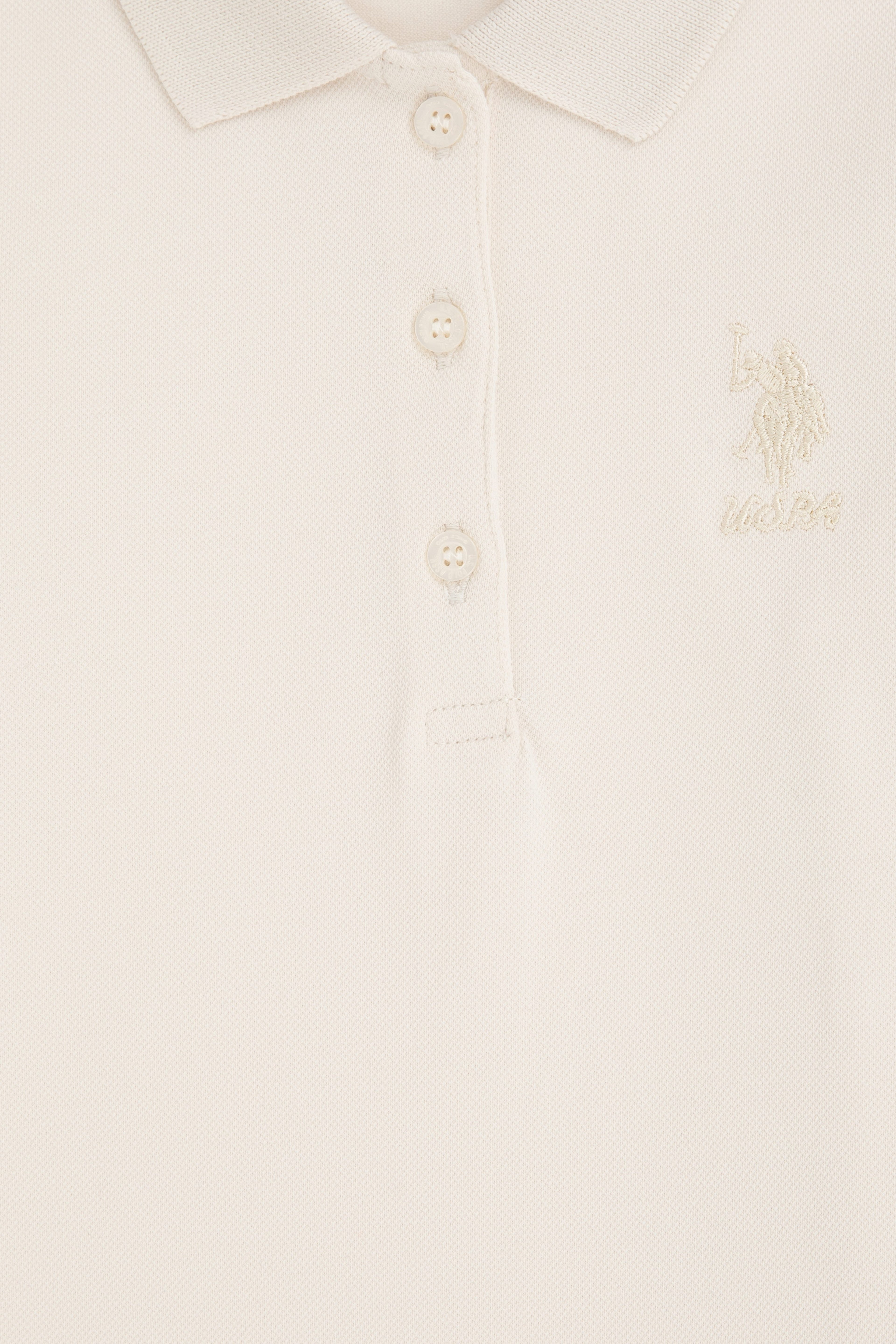 Kız Çocuk Krem Polo Yaka Basic Sweatshirt - Image 6