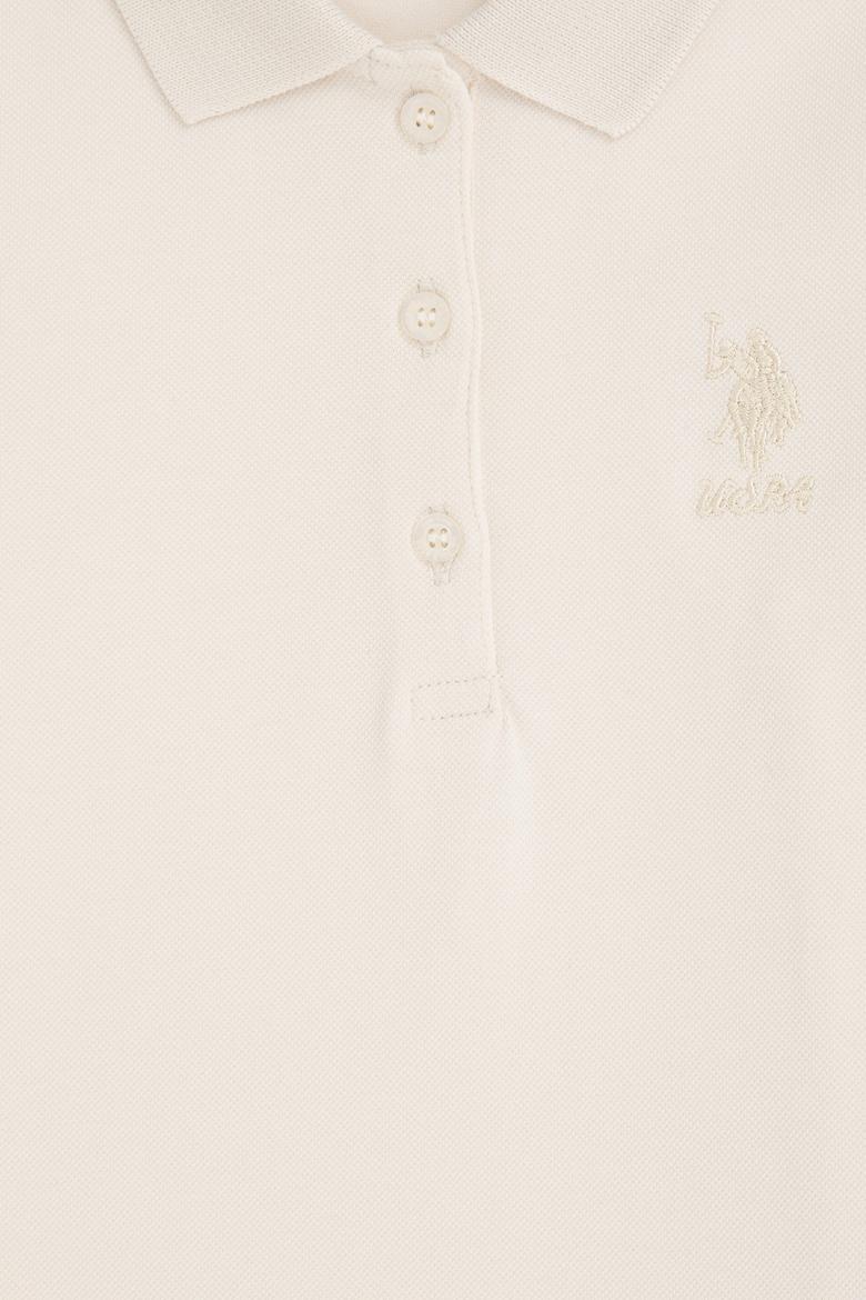 Kız Çocuk Krem Polo Yaka Basic Sweatshirt - 50296377014