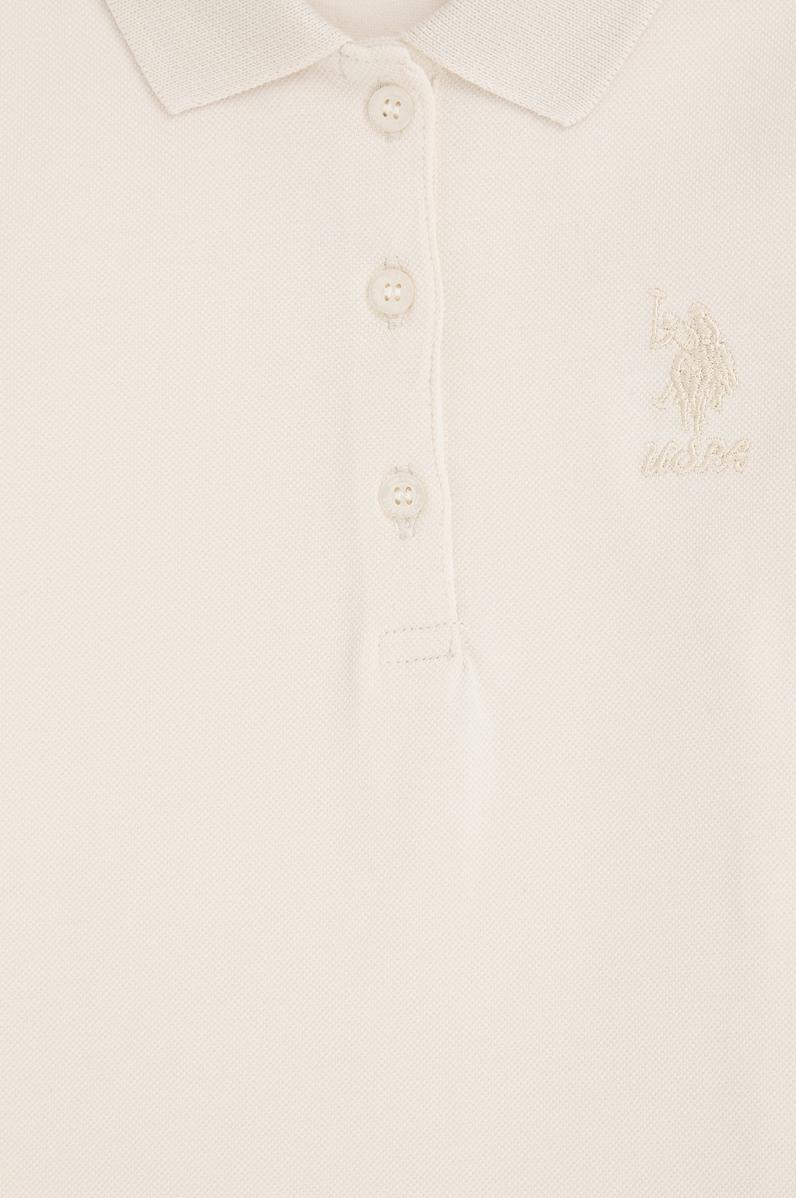 Kız Çocuk Krem Polo Yaka Basic Sweatshirt