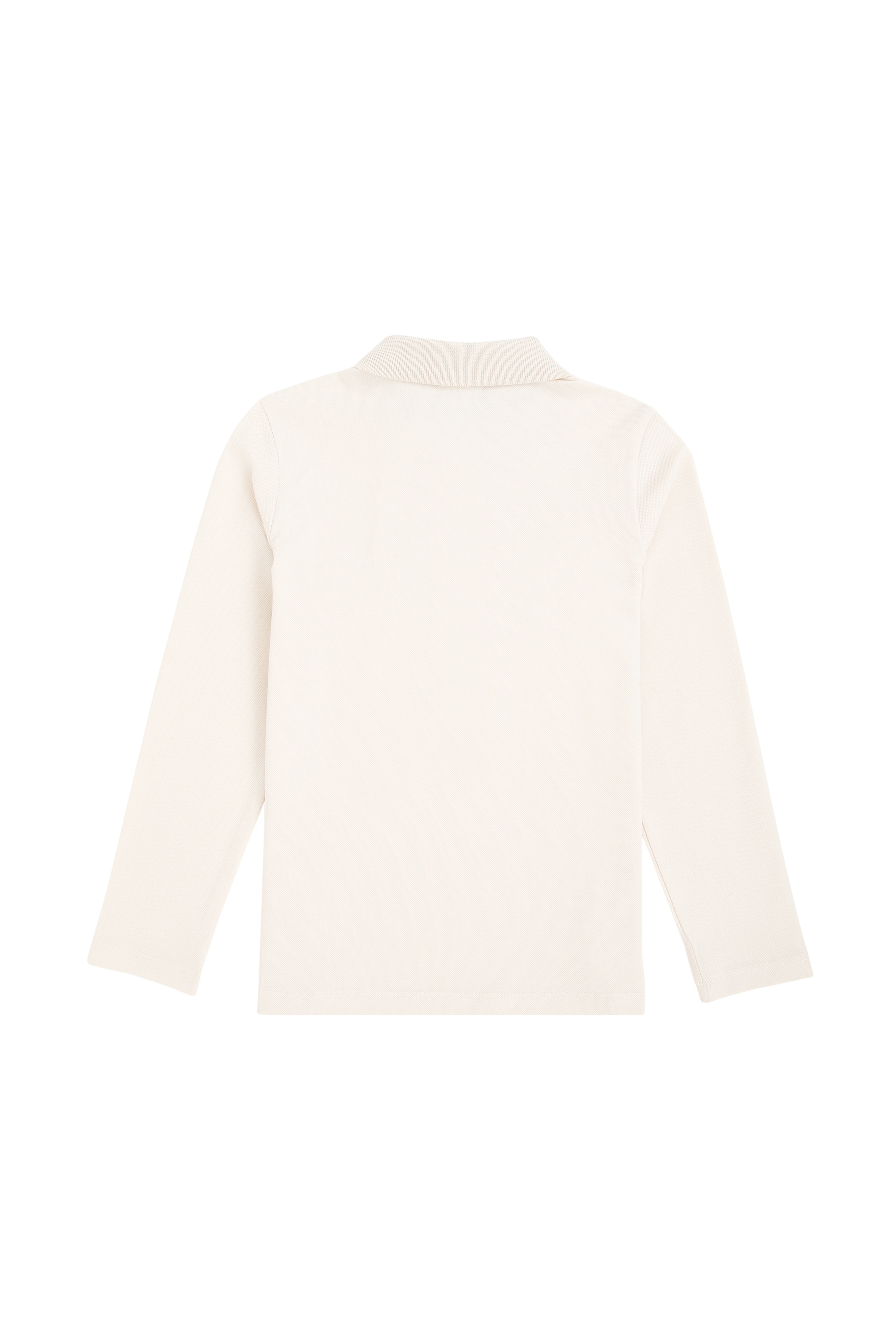 Kız Çocuk Krem Polo Yaka Basic Sweatshirt - Image 5