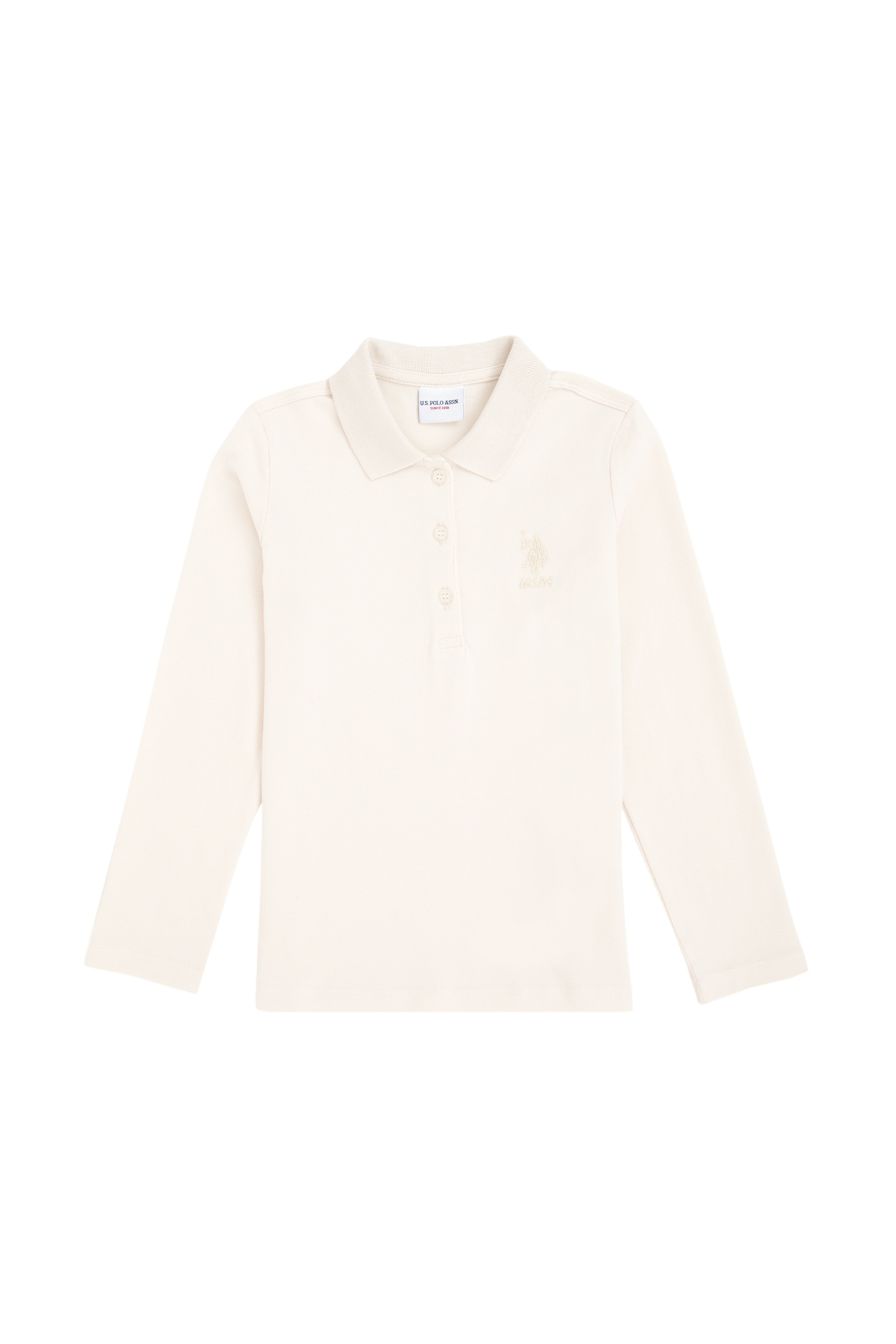 Kız Çocuk Krem Polo Yaka Basic Sweatshirt
