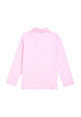 Kız Çocuk Pembe Polo Yaka Basic Sweatshirt - 50296377077