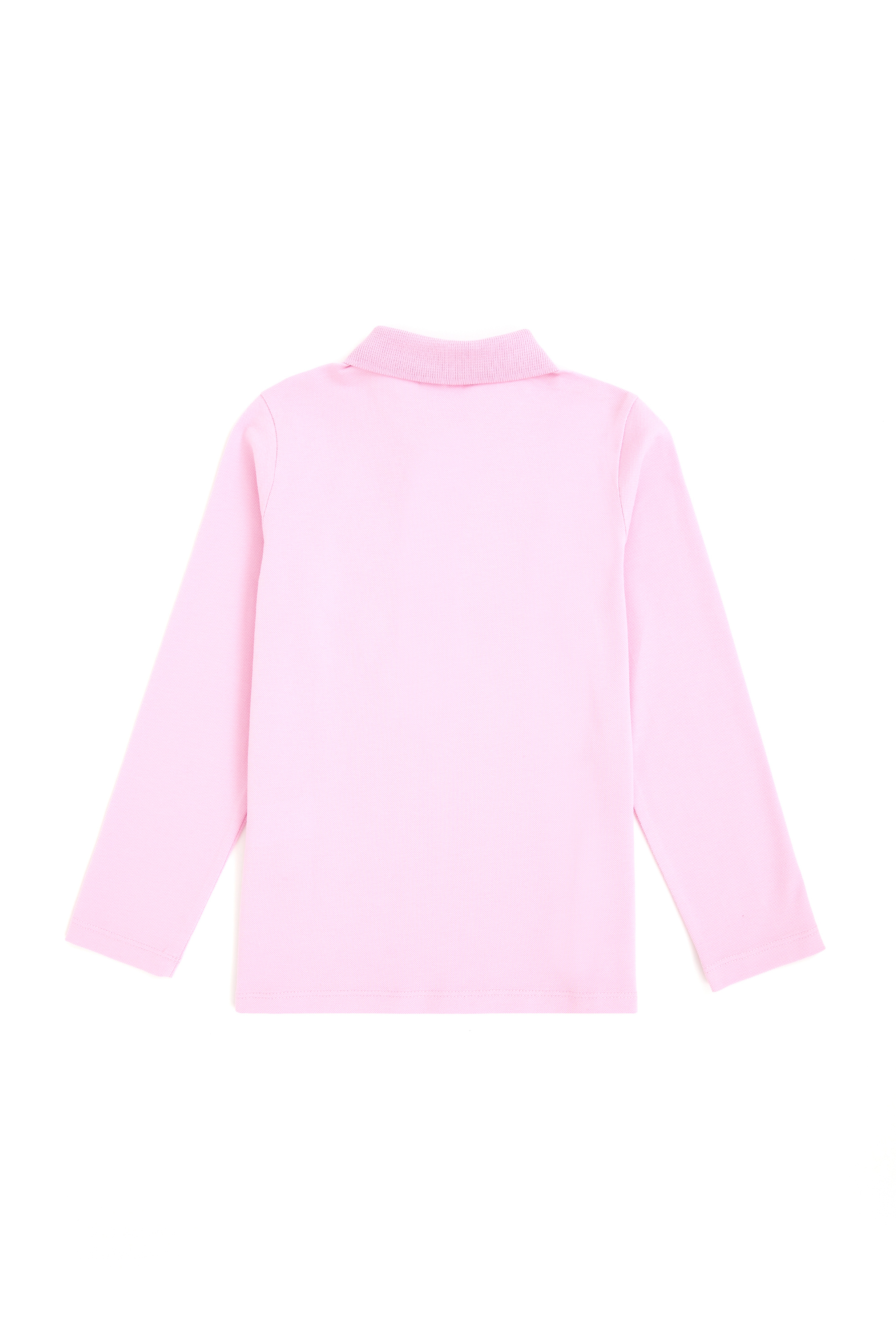 Kız Çocuk Pembe Polo Yaka Basic Sweatshirt - Image 5