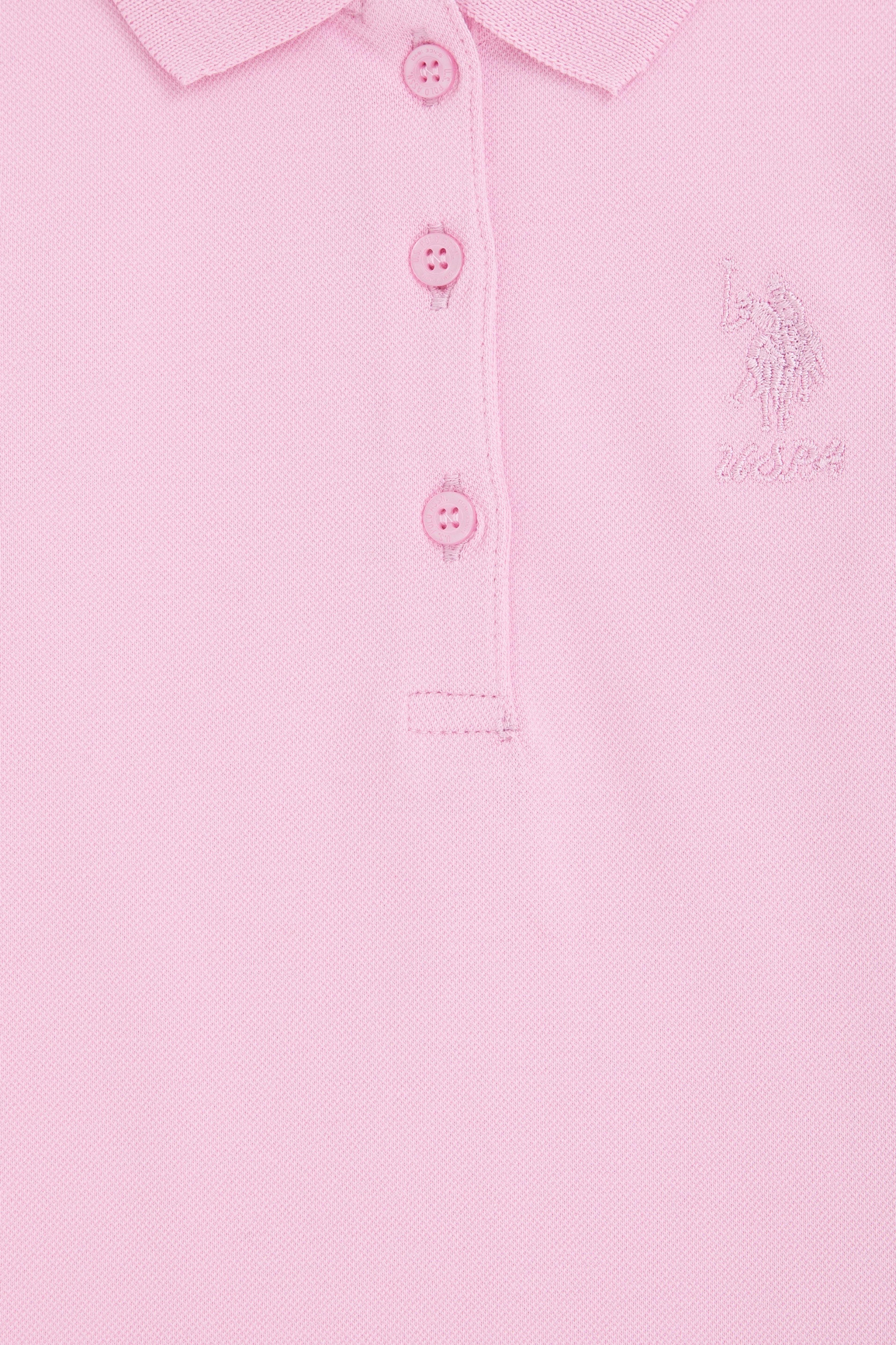 Kız Çocuk Pembe Polo Yaka Basic Sweatshirt - Image 6