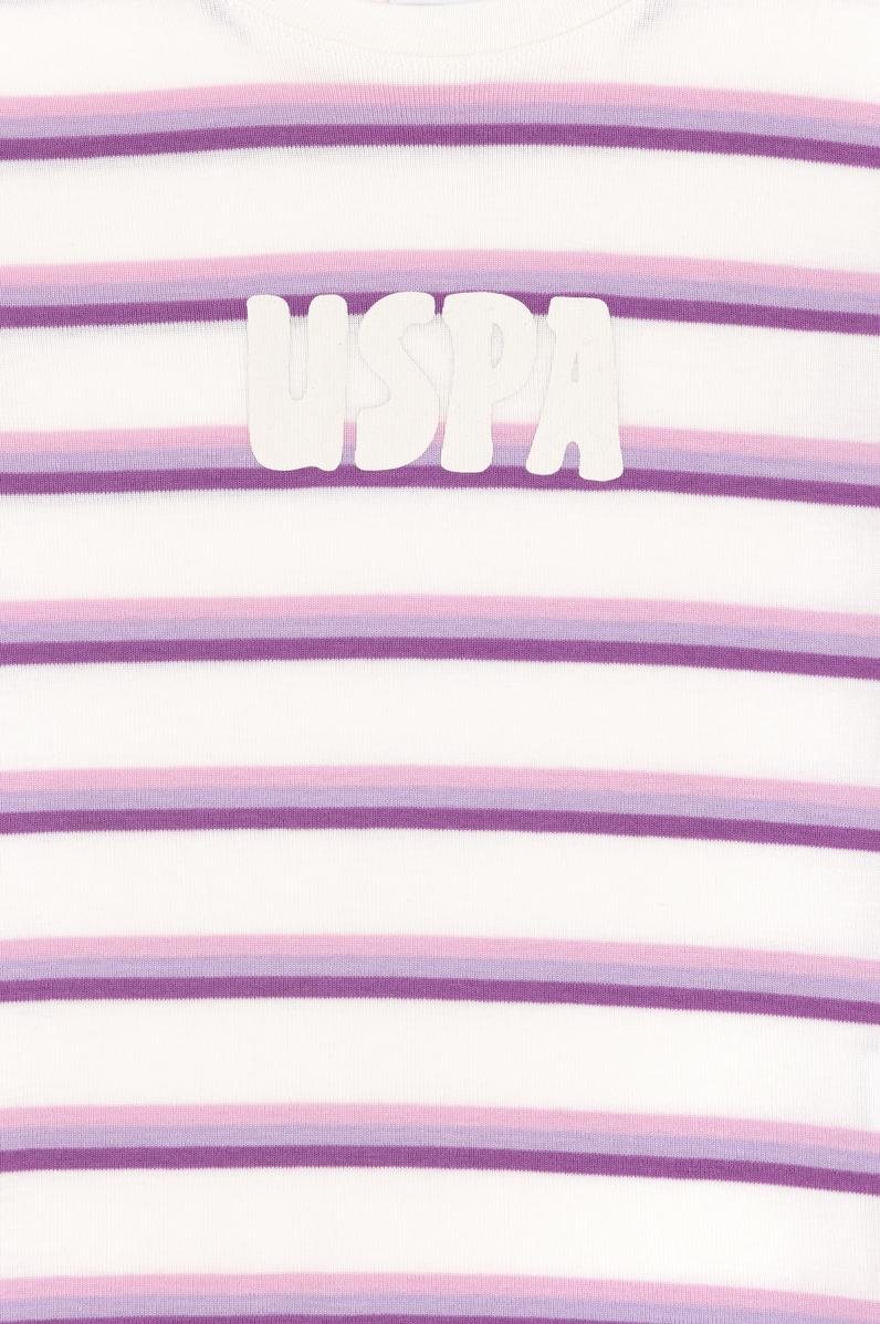 Kız Çocuk Ekru Bisiklet Yaka Basic Tişört